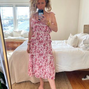 Stevie May Pink and White Midi Dress